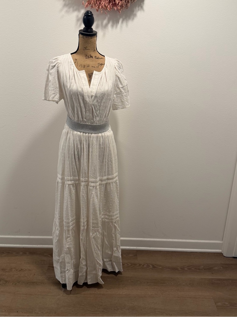 White Anthropologie Somerset Maxi Dress with Smocked Waist M